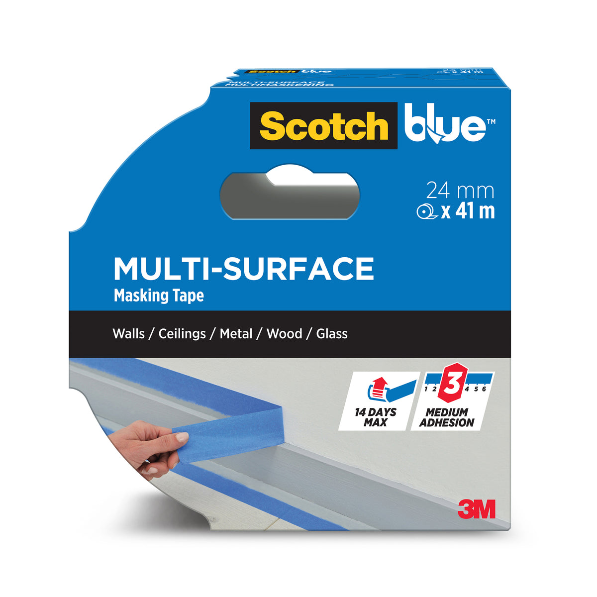 ScotchBlue Multi-Surface Premium Masking Tape, 24mm x 41m - 1 Roll