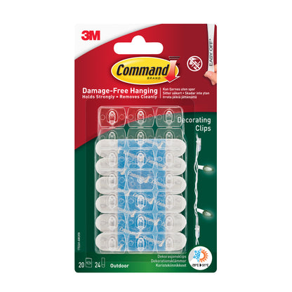 Command Clear Outdoor Decorating Clips 17026H-AW - 20 Clips