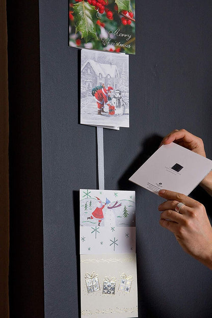 Hang Ups 2x Christmas Cards Display Kit Greeting Card Holder with Non Marking Wall-Mounted Mounting Strips Christmas Decorations Hanging Christmas Decorations Card