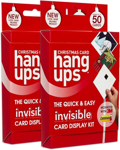 Hang Ups 2x Christmas Cards Display Kit Greeting Card Holder with Non Marking Wall-Mounted Mounting Strips Christmas Decorations Hanging Christmas Decorations Card