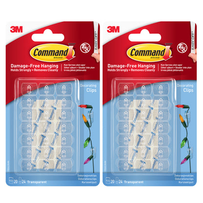 Command Clear Decorating Clips 17026CLR (2 Packs) - 40 Clips