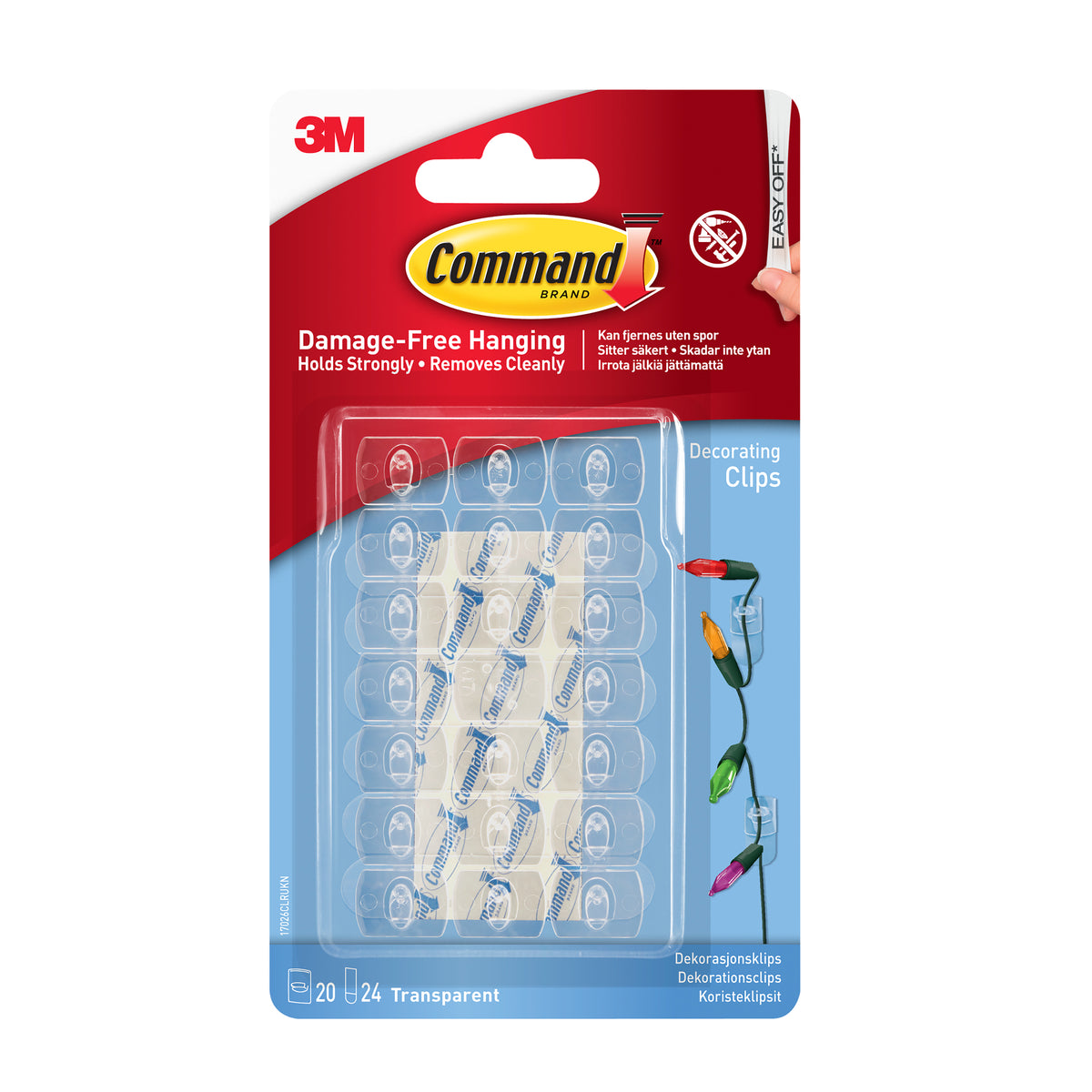 Command Clear Decorating Clips 17026CLR - 20 Clips
