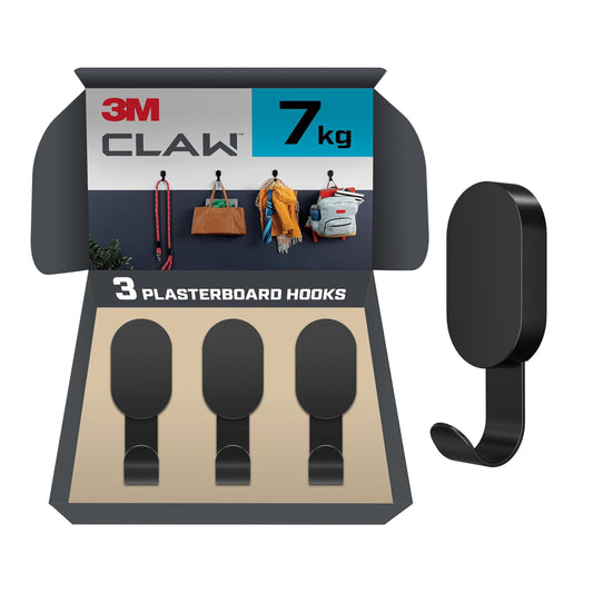 3M Claw Plasterboard Hook, Holds up to 7 kg - 3 Pack