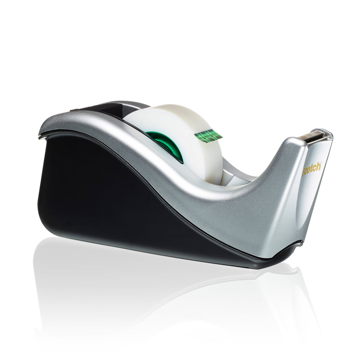 Scotch Desktop Tape Dispenser C60, Silver + Scotch MagicTape, 19 mm x 33 m, 4 Rolls