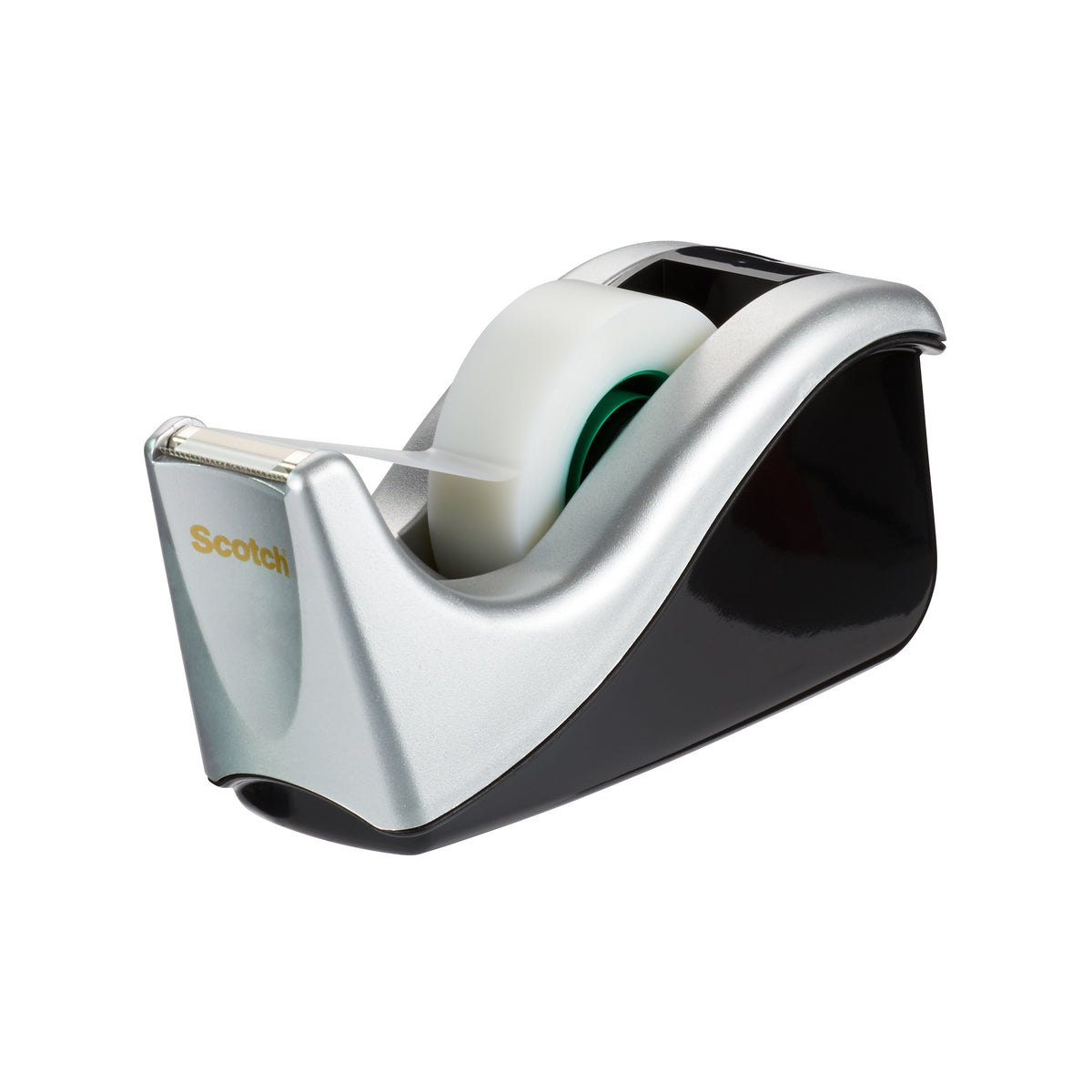 Scotch Desktop Tape Dispenser C60, Silver + Scotch MagicTape, 19 mm x 33 m, 4 Rolls