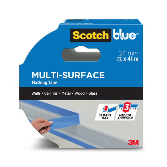 ScotchBlue Multi-Surface Premium Masking Tape, 24mm x 41m - 1 Roll