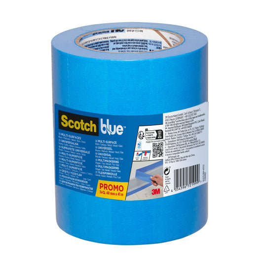 ScotchBlue Multi-Surface Premium Masking Tape, 48mm x 41m - 3 Rolls