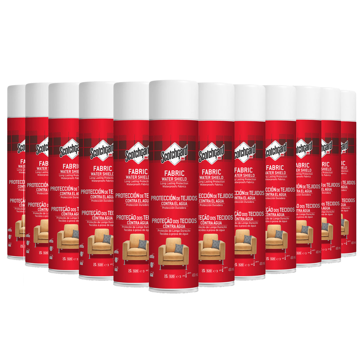 Scotchgard Fabric Transparent Water Shield, 400ml - 12 Cans