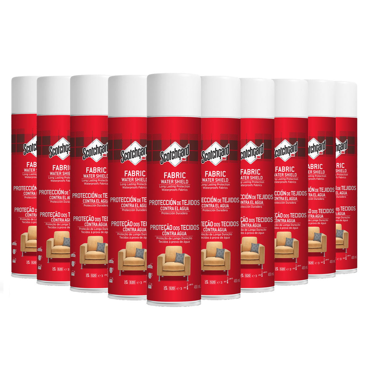 Scotchgard Fabric Transparent Water Shield, 400ml - 10 Cans