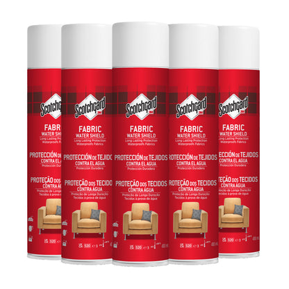 Scotchgard Fabric Transparent Water Shield, 400ml - 5 Cans