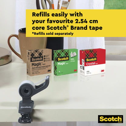 Scotch Clip&Twist Dispenser C19, Teal + Magic Tape, 1 Roll, 19 mm x 8.89 m