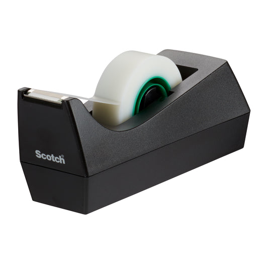 Scotch Desktop Tape Dispenser C38, Black + Scotch MagicTape, 19 mm x 33 m, 1 Roll