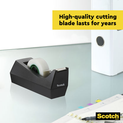 Scotch Desktop Tape Dispenser C38, Black + Scotch MagicTape, 19 mm x 33 m, 4 Rolls