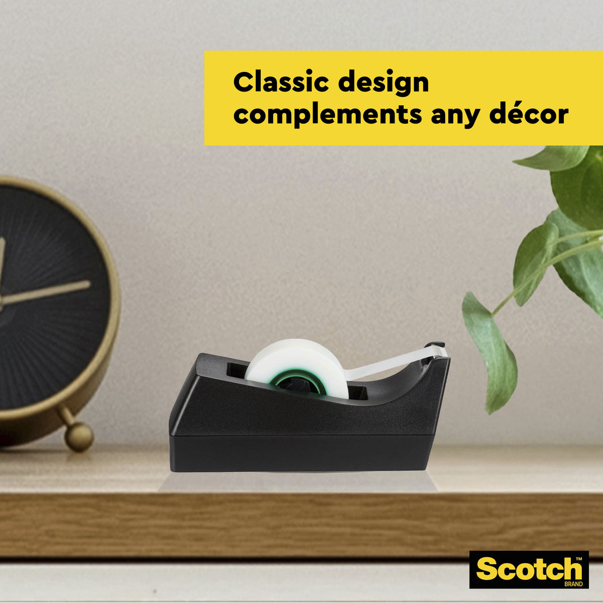 Scotch Desktop Tape Dispenser C38, Black + Scotch MagicTape, 19 mm x 33 m, 4 Rolls