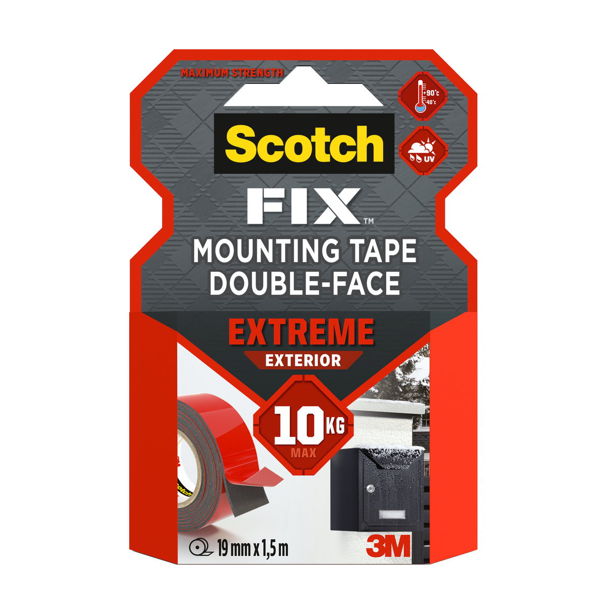 Scotch-Fix Extreme Exterior Mounting Tape, 19mm x 1.5M