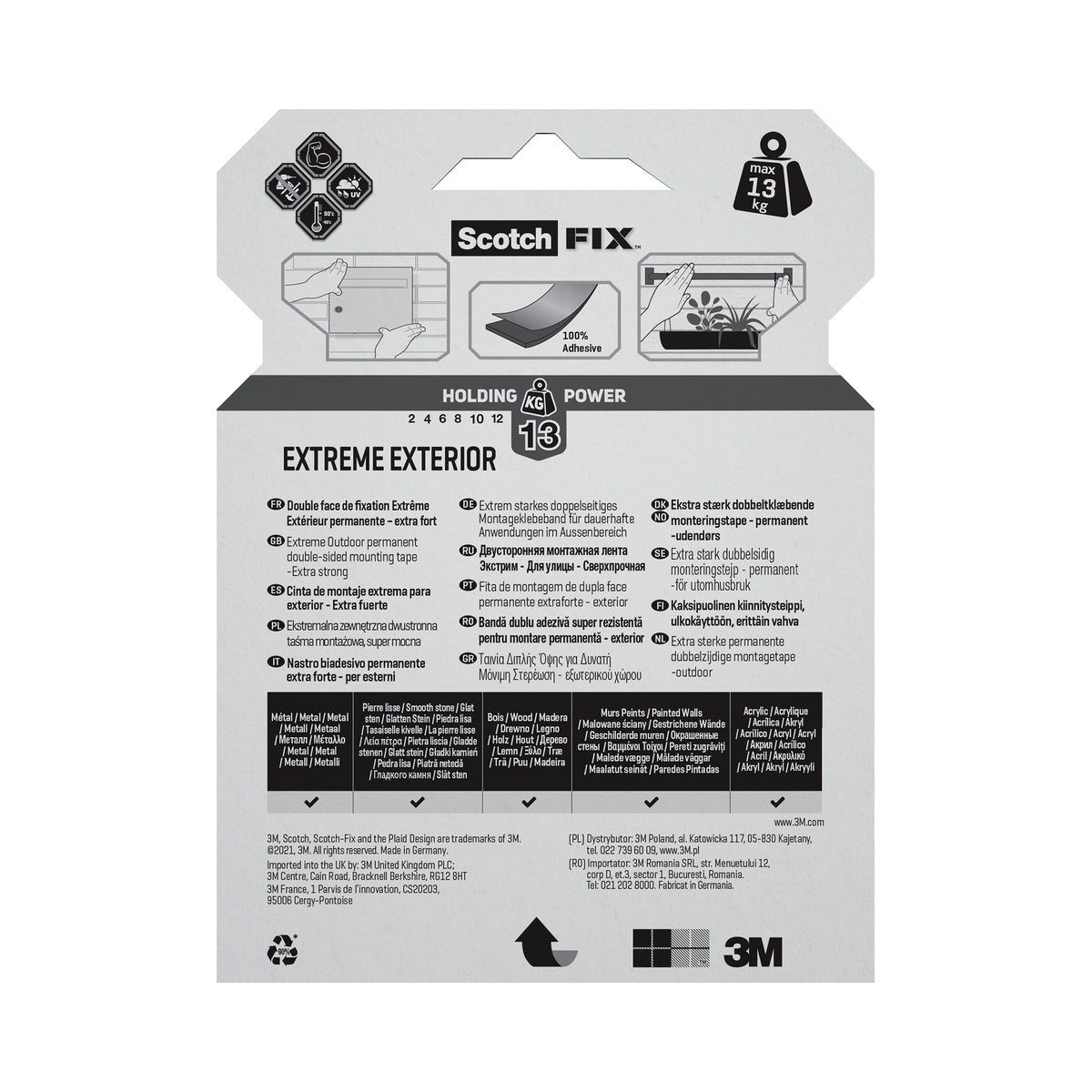 Scotch-Fix Extreme Exterior Mounting Tape 19mm x 5M