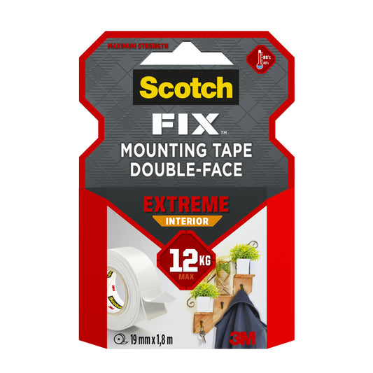 Scotch-Fix Extreme Interior Mounting Tape, 19mm x 1.8M