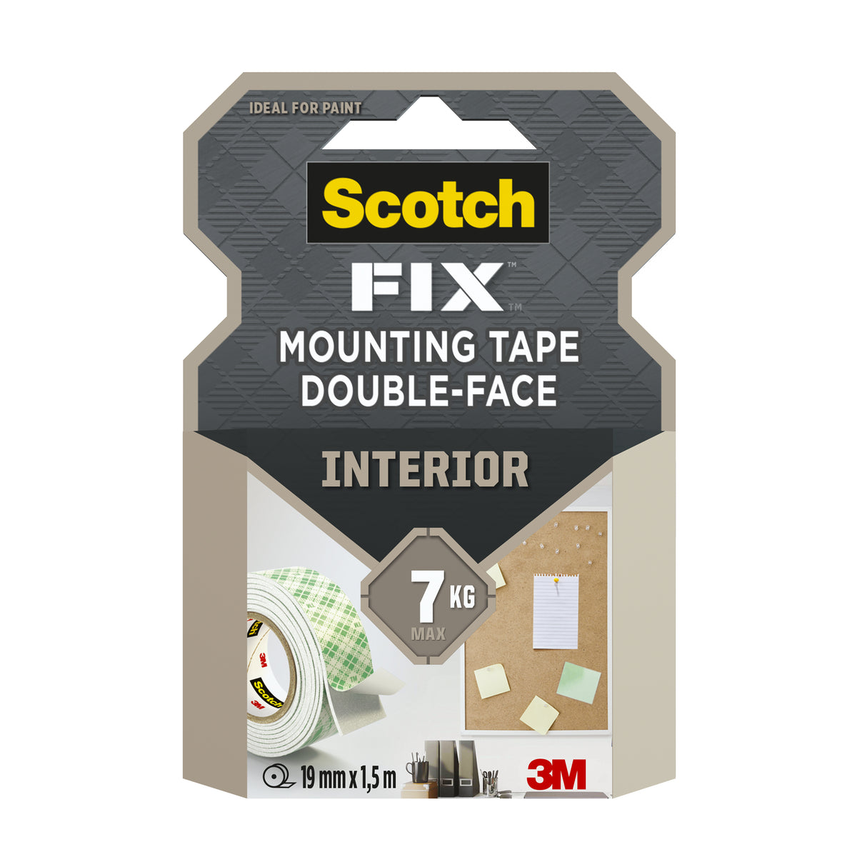 Scotch-Fix Interior Mounting Tape, 19mm x 1.5M