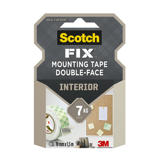 Scotch-Fix Interior Mounting Tape, 19mm x 1.5M