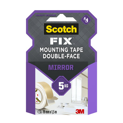 Scotch-Fix Mirror Mounting Tape, 19mm x 1.5M