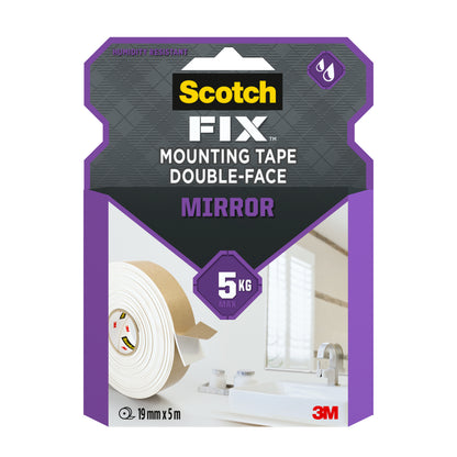 Scotch-Fix Mirror Mounting Tape, 19mm x 5M