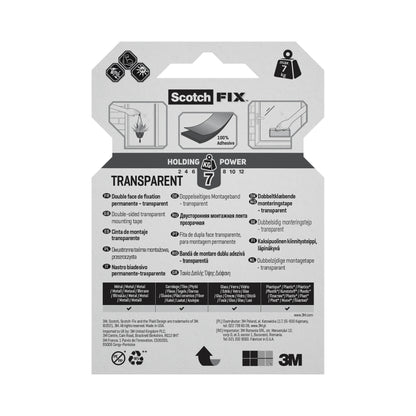 Scotch-Fix Transparent Mounting Tape, 19mm x 1.5M