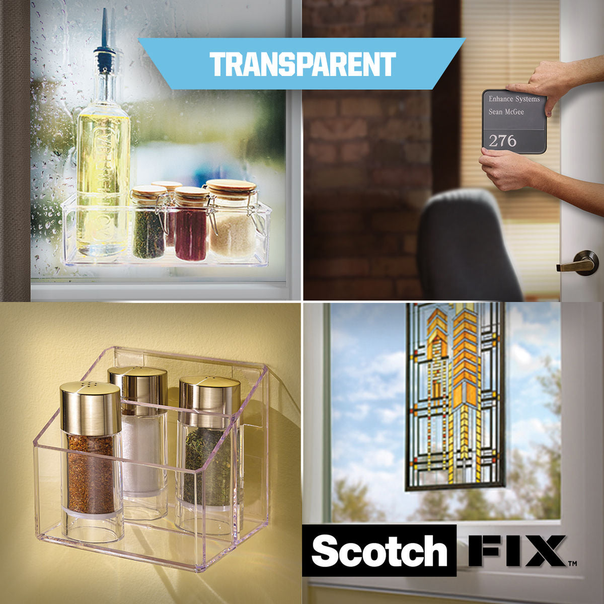 Scotch-Fix Transparent Mounting Tape, 19mm x 1.5M