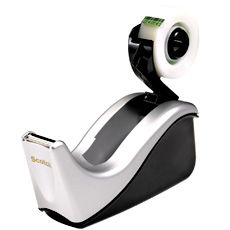 Scotch Desktop Tape Dispenser C60, Silver + Scotch MagicTape, 19 mm x 33 m, 4 Rolls